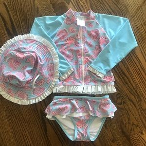 Toddler girls rash guard swim set size 3t